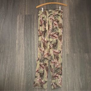 Cali 1850 Tropical Palm Print Flare Pants Size S